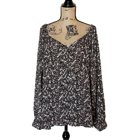 Heyson Ditsy Floral Button Down Blouse Size 2X - Picture 2 of 6